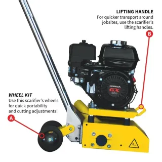 8″ Gas Concrete Scarifier Planer Grinder with 5.5 HP Honda Engine & Drum