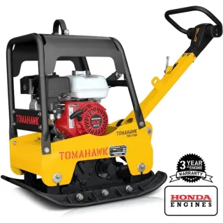 Reversible Plate Compactor – Honda GX200 – 6.5 HP – 7,000 lbs/ft_ W/ Free Vibration Impact Ironclad Gloves