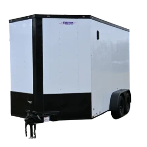 FR255 Freedom 7×14 Enclosed Trailer TA White Blackout 84″