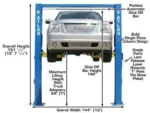 Atlas® OH-10X Ex-Tall/Ex-Wide 2 Post Lift 10,000 lbs