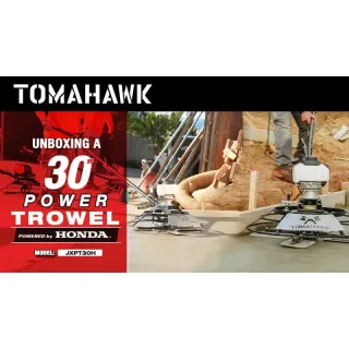 30″ Portable Honda Concrete Power Trowel with 18ft Bull Float Handle GX35