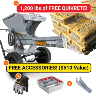 MudMixer Evolution Pro Bundle + 1,200 lbs FREE Quikrete!
