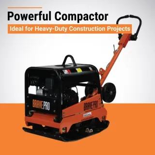 BravePro Reversible Plate Compactor | 20 In. | Wheel Kit | Honda GX200