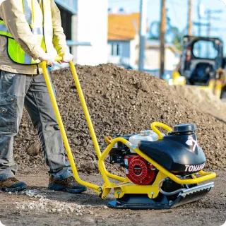 5.5 HP Honda Vibratory Plate Compactor for Asphalt Aggregate Soil Compaction W/ Free Vibration Impact Ironclad Gloves