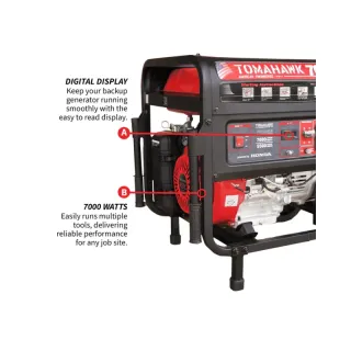 7000 Watt Honda Powered Portable Generator Gas Power Professional Use