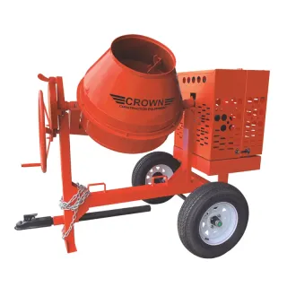 6 Cu Ft Concrete Mixer | Crown | Steel Drum | Baldor Electric | Towable