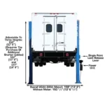 Atlas® PV15PX Adj Height Symmetric 2 Post Lift 15,000 lbs