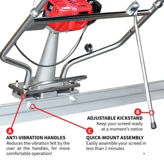Honda Concrete Finishing Bundle with Magnesium Screed Blade Float and Honda Vibrator with 10″ Whip W/ Free Vibration Impact Ironclad Gloves