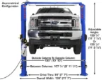 Atlas® Platinum PVL-10 ALI Certified Adj Height 2 Post Lift 10,000 lbs