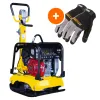 Tomahawk 6.5 HP Honda Reverse Hydraulic Plate Compactor for Soil, Aggregate, Cohesive Compaction W/ Free Vibration Impact Ironclad Gloves