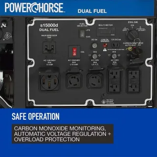 Powerhorse Generator | 15,000 Surge Watt | Dual Fuel | Electric Start
