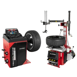 APEX AT26A + AB28 Combo — Tire Changer & Wheel Balancer Workstation