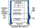 Atlas® PV15PX Adj Height Symmetric 2 Post Lift 15,000 lbs