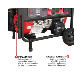 7000 Watt Honda Powered Portable Generator Gas Power Professional Use