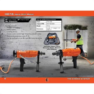 Core Bore Drill 3″-6″ – 16AMP|1PH – Hand-Held