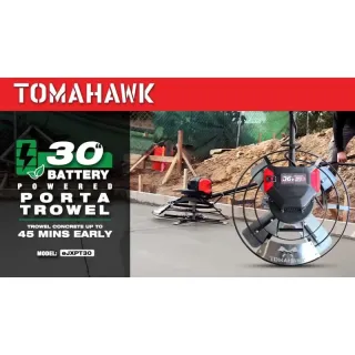 30″ Battery-Powered Portable Power Trowel with 18ft Bull Float Handle