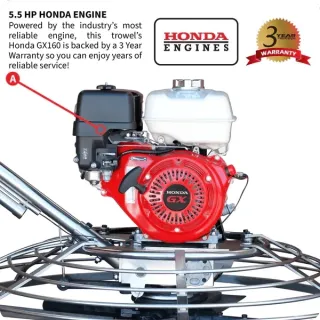 Power Trowel – 46″ – Honda 13Hp – 160 Rpm – Fast Pitch