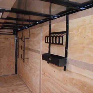 CY230 Cynergy 7×16 Enlcosed Trailer TA White W/ Racks