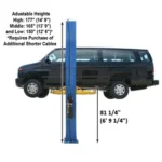 Atlas® PV12PX-3 Adj Height Ex-Wide/Ex-Tall 2 Post Lift 12,000 lbs w/3-Stage Arms