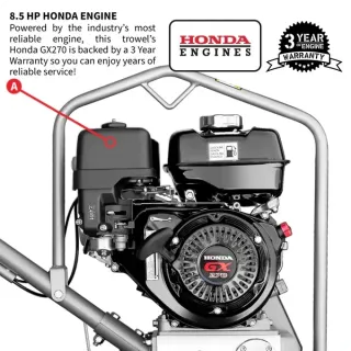 Power Trowel – 36″ – Honda 9Hp – 160 Rpm – Fast Pitch