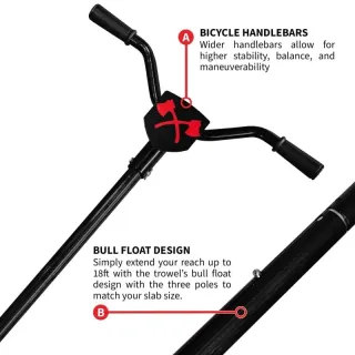 30″ Portable Honda Concrete Power Trowel with 18ft Bull Float Handle GX35