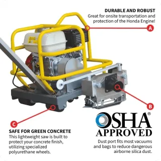 Soft Cut Concrete Saw – 6″ Blade, 1 3/16″ Depth, 3.5HP Engine