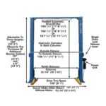 Atlas® PV12PX-3 Adj Height Ex-Wide/Ex-Tall 2 Post Lift 12,000 lbs w/3-Stage Arms