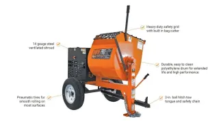 Brave Mortar Mixer | 8 Cu. Ft. Steel Drum | Honda GX239 Gas