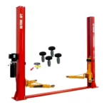 Katool KT-H100 Symmetric 2 Post Floor Plate Car Lift 10,000 lbs – Red