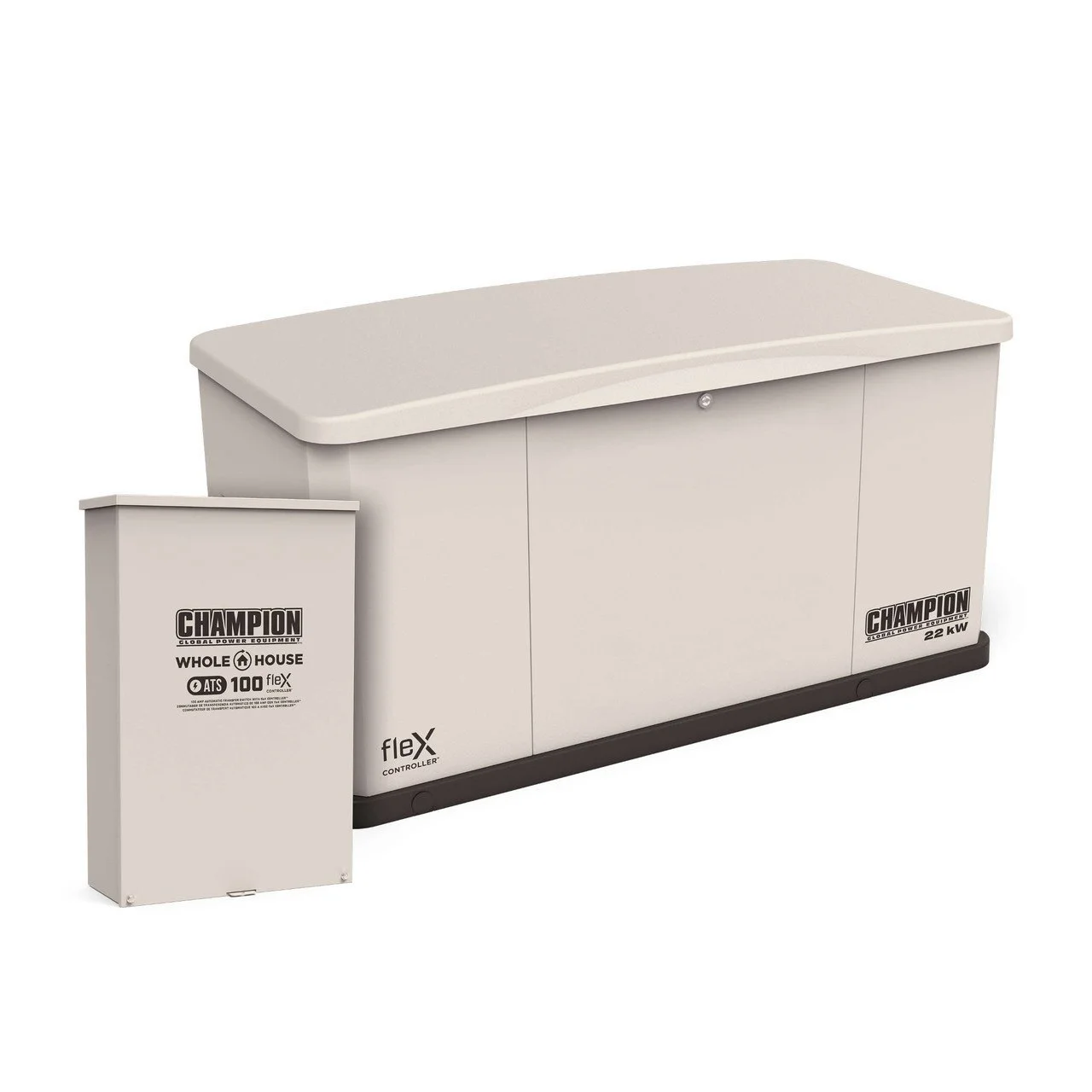 Champion 201010 22kW fleX Generator with 100A SE Transfer Switch Champion 201010 22kW fleX Generator with 100A SE Transfer Switch
