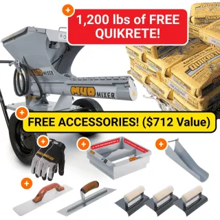 The Ultimate MudMixer Evolution Bundle + 1,200 lbs FREE Quikrete!