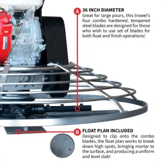 Power Trowel – 46″ – Honda 13Hp – 160 Rpm – Fast Pitch