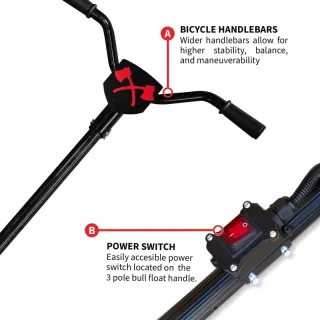 30″ Battery-Powered Portable Power Trowel with 18ft Bull Float Handle