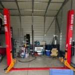 Katool KT-H100 Symmetric 2 Post Floor Plate Car Lift 10,000 lbs – Red