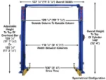 Atlas® Platinum PVL-10 ALI Certified Adj Height 2 Post Lift 10,000 lbs