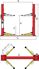 AMGO® Hydraulics BP-10 Super-Symmetric Floor Base-Plate 2 Post Lift 10,000 lbs ~ ONLY Ships from CA