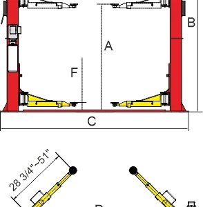 AMGO® Hydraulics BP-10 Super-Symmetric Floor Base-Plate 2 Post Lift 10,000 lbs ~ ONLY Ships from CA