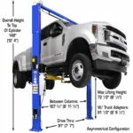 Atlas® Platinum PVL-10 ALI Certified Adj Height 2 Post Lift 10,000 lbs
