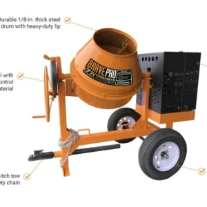 7 Cu Ft Concrete Mixer | Brave | Steel Drum | Honda Gas | Towable