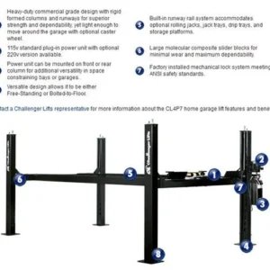 Challenger CL4P7 4 Post Storage/Service Lift 7,000 ALI Cert.