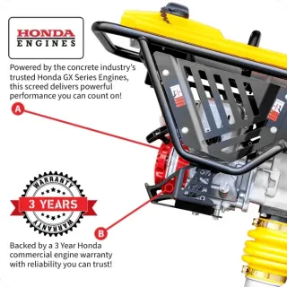 3 HP Honda Vibratory Rammer Tamper with Honda GX100 Engine 3350 lbs/ft W/ Free Vibration Impact Ironclad Gloves
