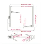 Katool KT-H105 Symmetric 2 Post Floor Plate Car Lift 10,000 lbs – Blue