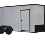 QC253 Quality 7×16 Enclosed Trailer TA White Blackout 84″