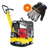 Reversible Plate Compactor – Honda GX160 – 5.5 HP – 3,500 lbs/ft_ W/ Free Vibration Impact Ironclad Gloves