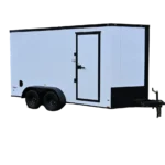 FR255 Freedom 7×14 Enclosed Trailer TA White Blackout 84″