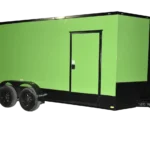 QC252 Quality 7×16 Enclosed Trailer TA Elec Green Blackout 84″