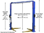 Atlas® Platinum PVL-10 ALI Certified Adj Height 2 Post Lift 10,000 lbs