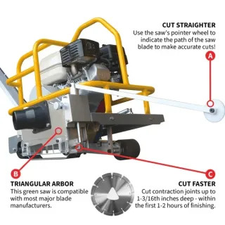 Soft Cut Concrete Saw – 6″ Blade, 1 3/16″ Depth, 3.5HP Engine