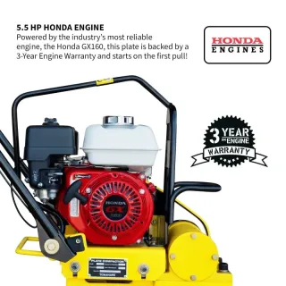 5.5 HP Honda Paver Roller Compactor 17×12 for Pavers, Bricks, Stone, Sand Compaction W/ Free Vibration Impact Ironclad Gloves