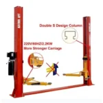 Katool KT-H100 Symmetric 2 Post Floor Plate Car Lift 10,000 lbs – Red